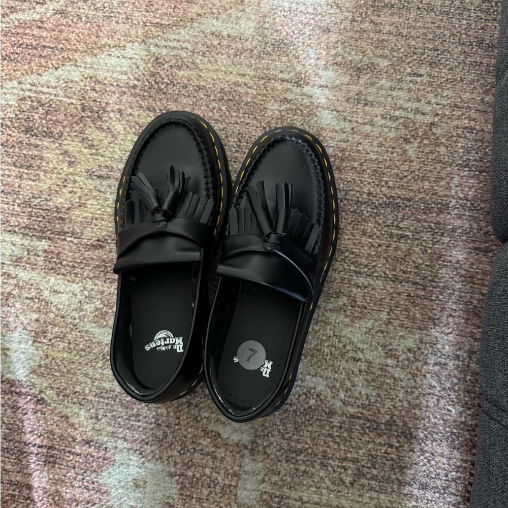 Dr. Martens Black Fringe Loafers